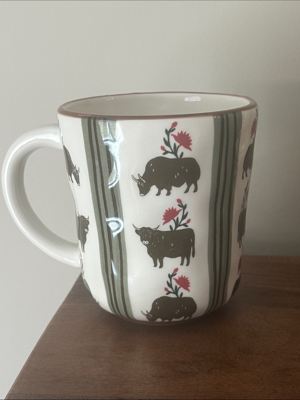 Anthropologie Cow Millie Stoneware Mug